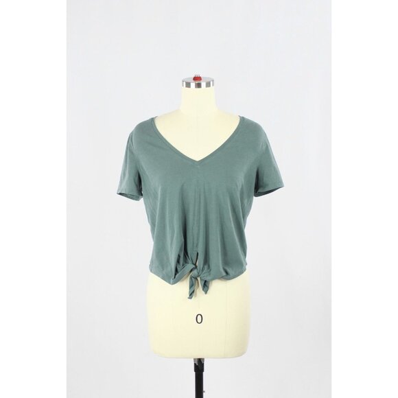 LULULEMON Knot Gonna Fly Graphite Green Pima Cotton Front Tie T-Shirt, Size S - Picture 5 of 13